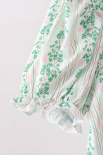 Green floral stripe dress (length 41.33in)