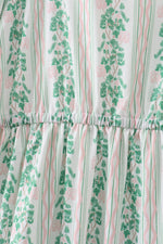 Green floral stripe dress (length 41.33in)