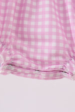 Pink floral bow smocked ruffle bubble