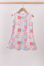 Pink floral patchwork dress