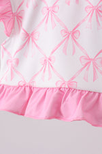 Pink bow ruffle 2pc swimsuit