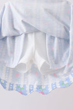 Green&purple floral bow skorts set