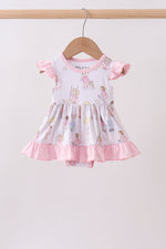Pink all day adventure bamboo ruffle bubble