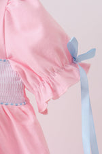 Pink carousel smocked ruffle dress