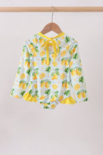 Lemon print ruffle rashguard