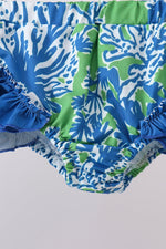 Ocean garden splash ruffle rashguard set