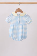 Yellow crab smocked gingham bubble