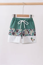 Camouflage duck embroidery swim trunks