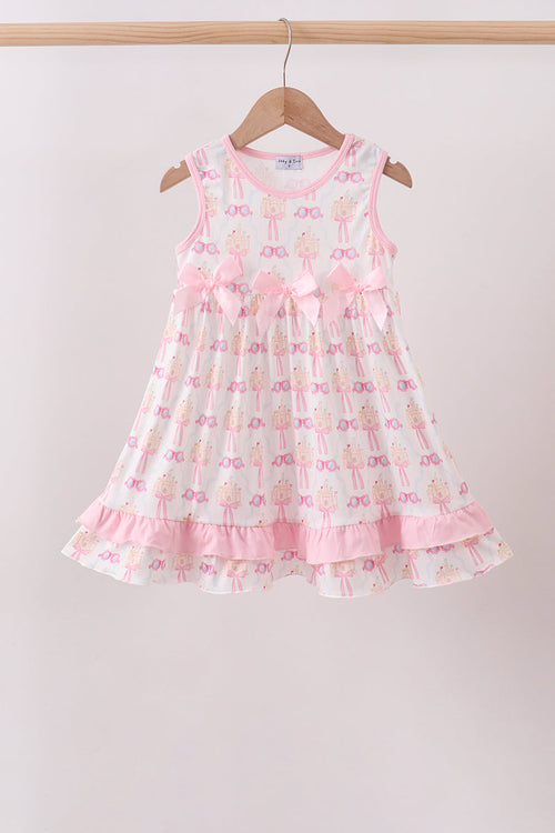 Pink bow castle ruffle dress