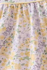 Floral bunny bow embroidery ruffle dress