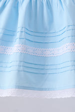 Blue cross embroidery lace pants set
