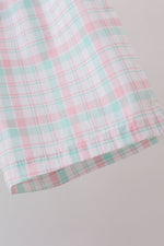 Mint I love Dad plaid shorts set