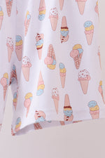 Blue ice cream print bamboo pajama set