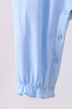 Blue bow applique romper