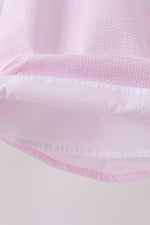 Pink stripe watermelon embroidery seersucker dress