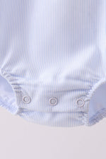 Blue stripe ruffle bubble