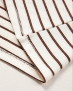 Serena Stripe Ribbed Round Neck Trim Loose Tank Top - Brown